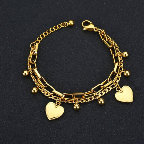 Pulseira Feminina Corações